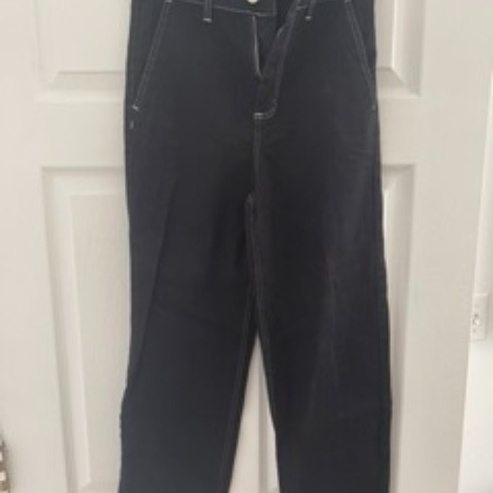 Carhartt Black Utility Pant with White Cross-Stitching Size 25